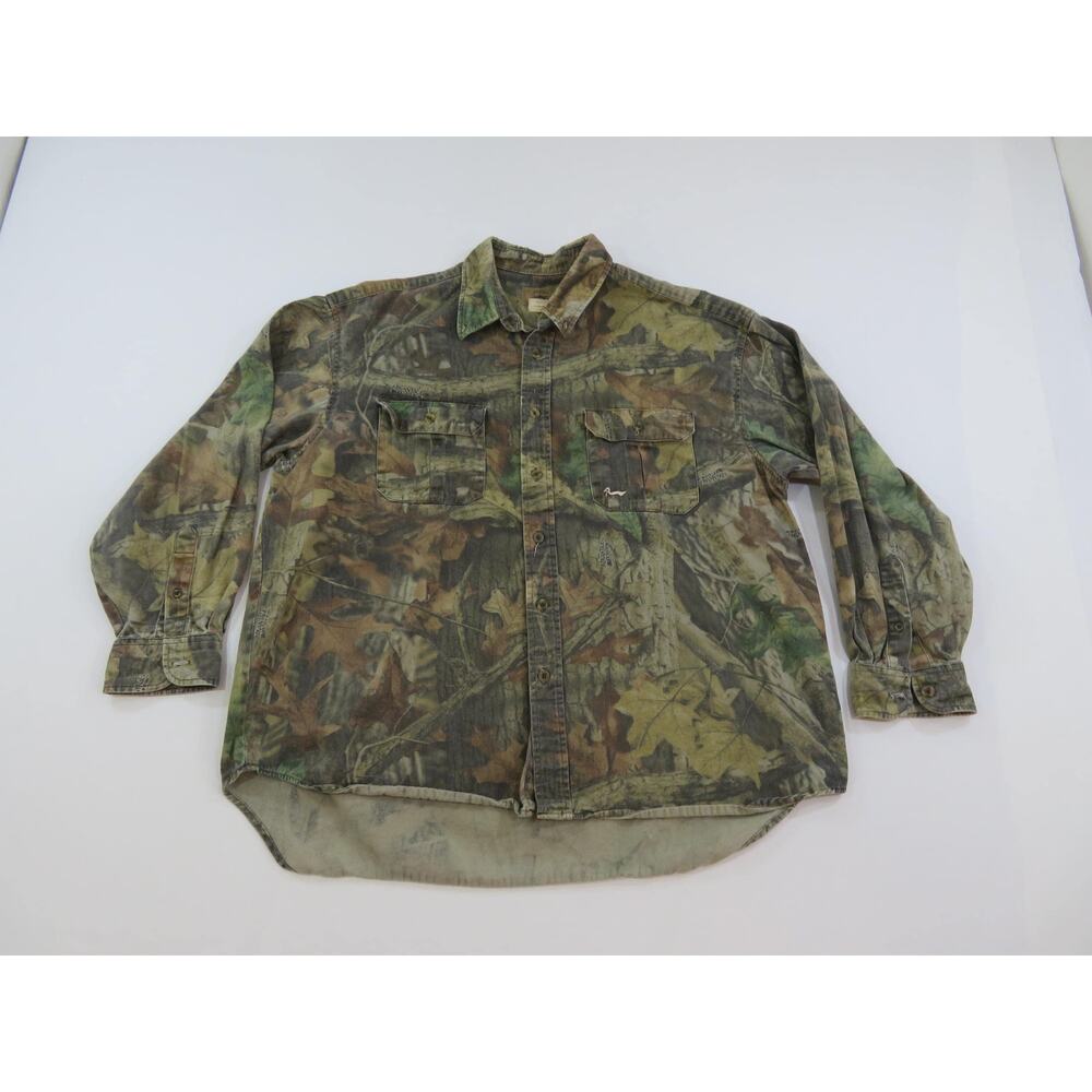 Duxbak Advantage Timber Camo Button Down Shirt Sz 46-48 Y2K